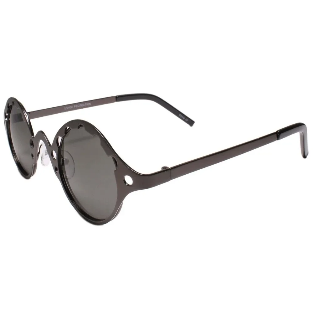 Classy Exotic Mens Womens Retro Steampunk Fashion Round Gunmetal Sunglasses